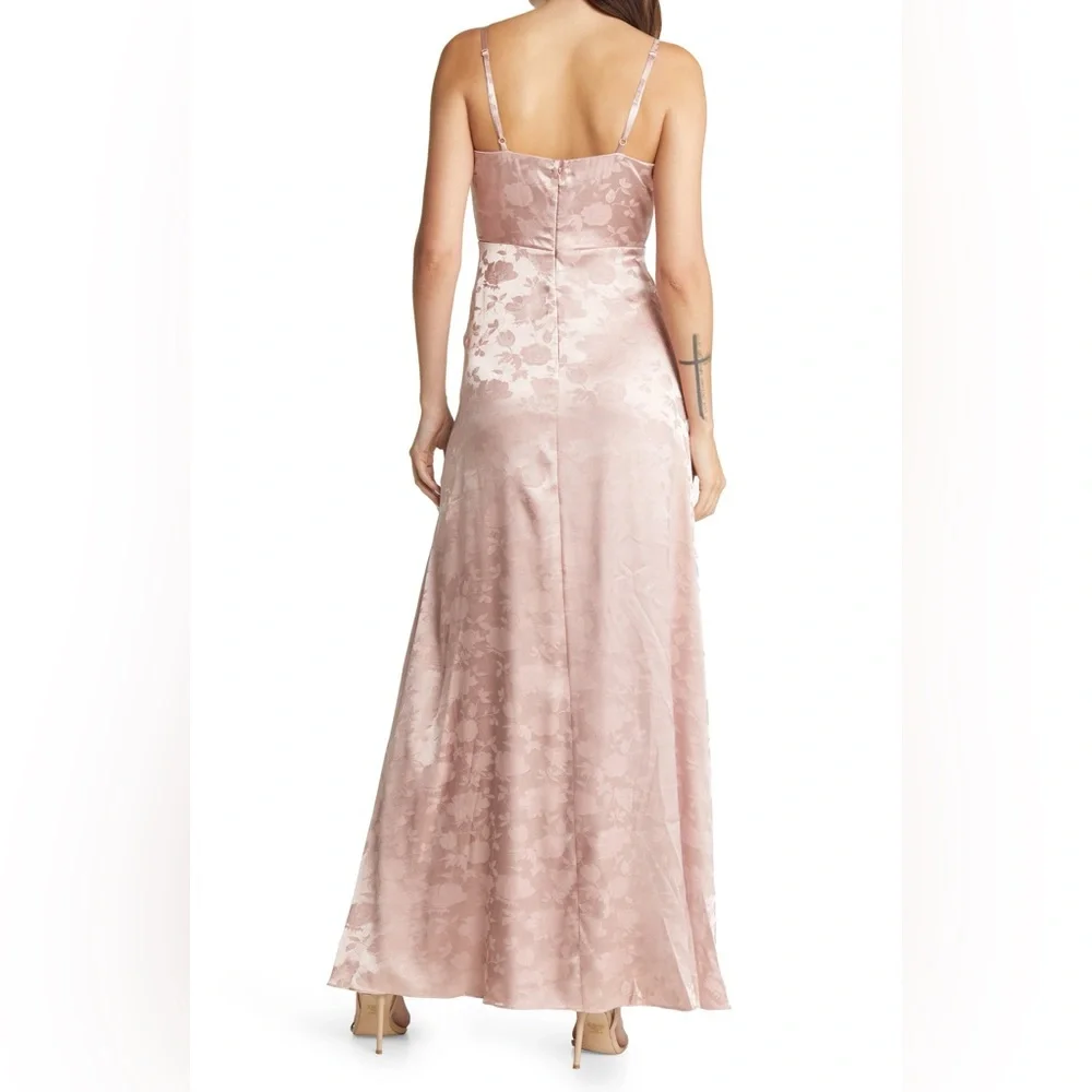 LuLu’s Radiant Refinement Jacquard Satin Gown - Picture 2 of 5